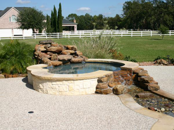 pea gravel around above ground pool