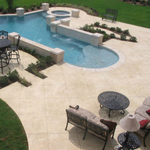 pattern concrete patio and pool decking