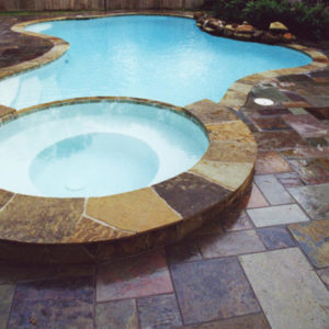 slate pool and patio decking