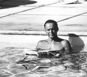 Frank Sinatra Sitting in his pools spa