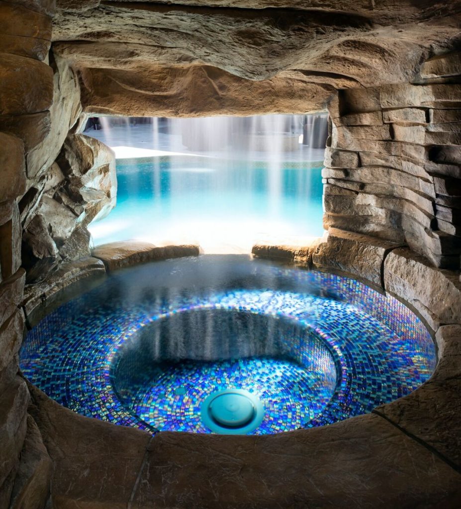 Pool Grotto with spa in the woodlands