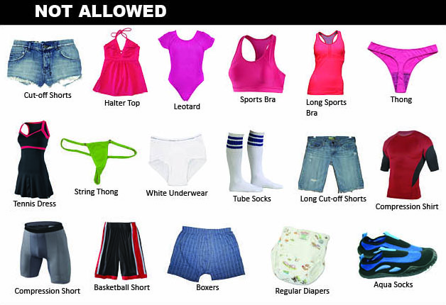 Clothing Not Allowed to Wear in a Swimming Pool
