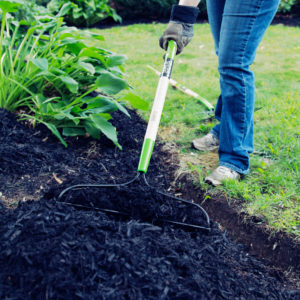 fix and rake your mulch bedding