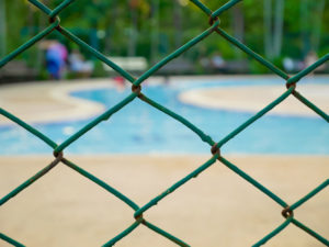 Chain Link Fence by Swimming Pool