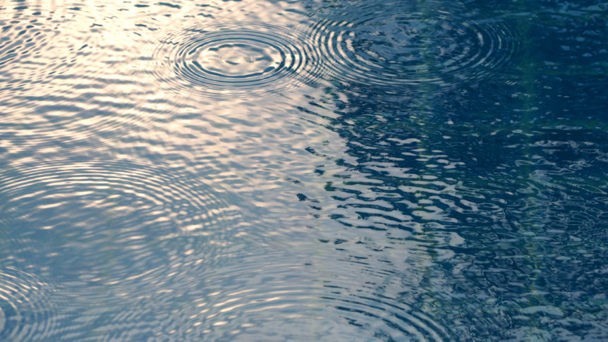 Rain drops effects on your pool