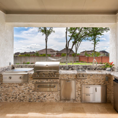 custom outdoor kitchen built in bar