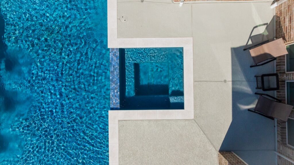 pool and spa aerial shot
