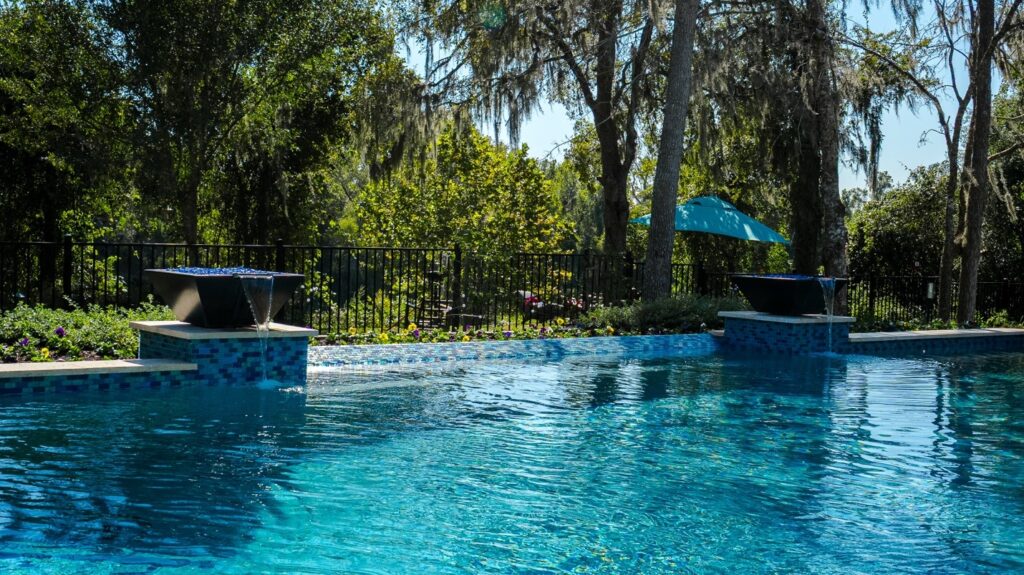 pool water in the spring