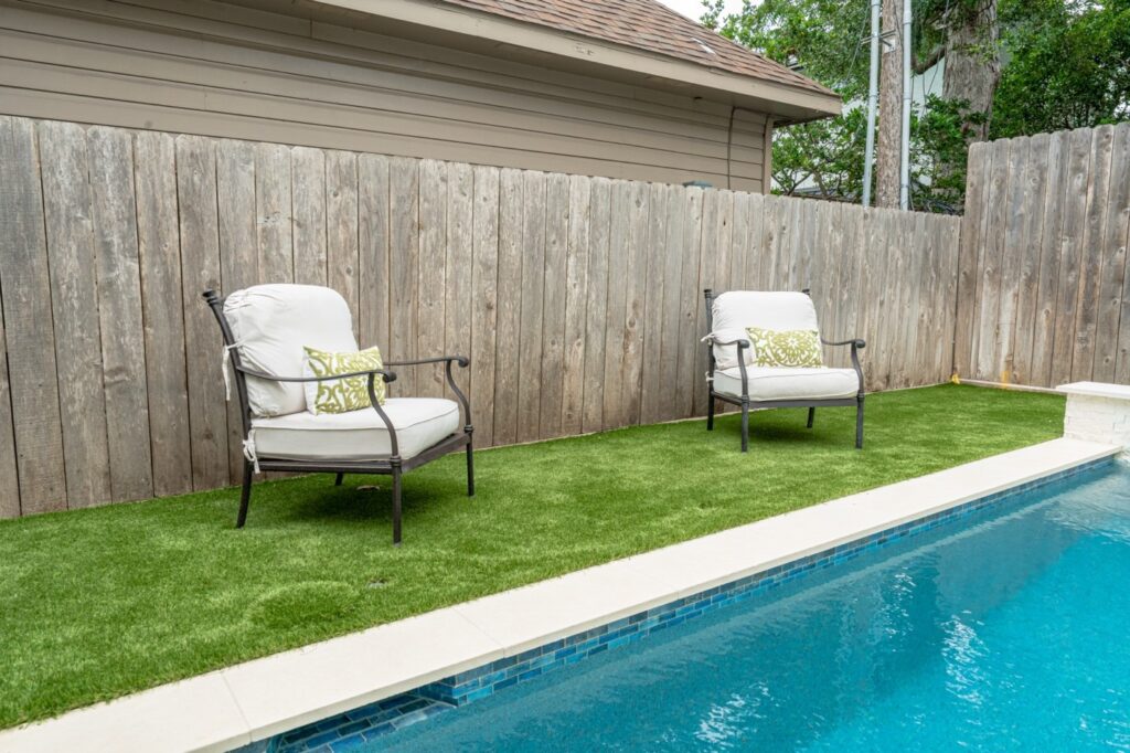 chairs next to pool