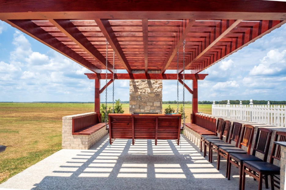 pergola with swing